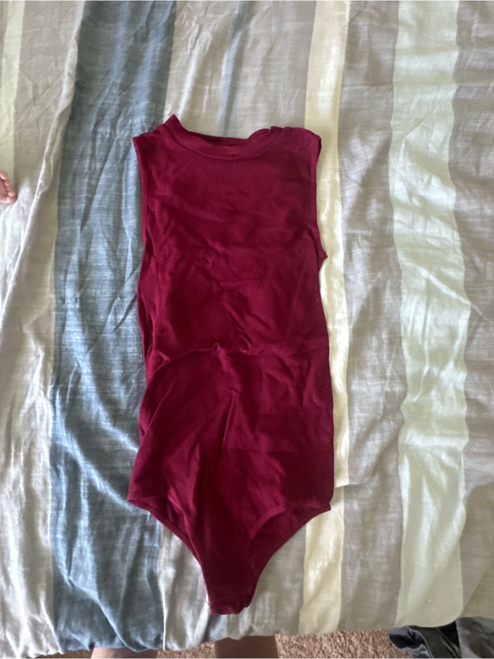 Sleeveless Women's Bodysuit in Burgundy